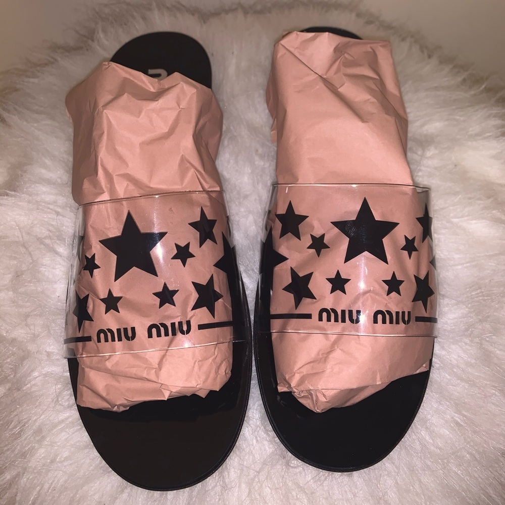 Brand new miu miu transparent sandals!!!